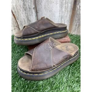 Vintage Dr. Doc Martens Cross Leather Sandals Made In England Men's 6 Women's 7